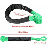 2 pcs Soft Shackle Tow ROpes For Truck Atv Marine, One-Piece Outdoor Recovery Straps, Red V1188-MS-227-1010