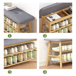 Shoe Stool Storage Rack Cabinet Multifunctional Space Saving V63-840781