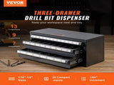 Drill Bit Cabinet, Three-Drawer Drill Bit Organizer Cabinet for 1/16" to 1/2", Steel Drill V952-ZTFPGJXZTSCT6N0G8V0