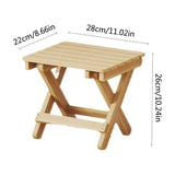 Beige Wood Folding Stool for Indoor Outdoor Use, Portable Step Stool for Kitchen Living Room V1369-AZ3-W-12110