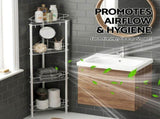 Artiss 4 Tier Floor Standing Corner Shower Caddy Bathroom Organizer White BSR-B-4T-110H-WH