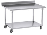 SOGA 100cm Commercial Catering Kitchen Stainless Steel Prep Work Bench Table with Backsplash and WORKBENCHSS8002100CM