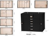 CARLA HOME 6-Layer Large Jewelry Box for Women with Drawers, Mirror, Lock, Necklace Hooks & Side LSB-36225