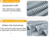 59" x 79" Blue Striped Jacquard 100% Cotton Reversible Throw Blanket - 3-Layer Washed Muslin Gauze V888-ELOSUNG55368-1