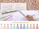 44 Piece School Supplies Set with Pencil Case Pastel Highlighters and Gel Pens Black, 22 x 10.5 x V1237-ZY-818-301