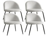 Artiss Dining Chairs Set of 4 Sherpa Boucle White MO-DIN-KJC150-VEL-WHX4