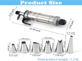Whipped Cream Maker - Garnishing Syringe - Nozzle Set - Cake Decorating - Stainless Steel Nozzles V1189-WXF-260203-00442