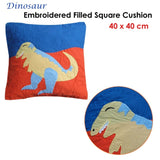 Dinosaur Embroidered Filled Cushion V442-ABR-CUSHION-DINOSAUR-MULTI-SQ