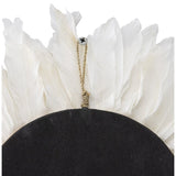Handcrafted Round Hanging Feather & Shell Wall Art 40x40cm V637-33799FEA