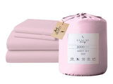 1000 Thread Count Cotton Rich Queen Bed Sheet Set 4-Piece Gift Pack in Pink CVC-10QS-PK