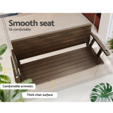 Gardeon Porch Swing Chair with Chain Outdoor Furniture 3 Seater Bench Wooden Brown WOS-5363W-BR-AB