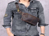 dark coffee color Black Top-Grain Leather Cross-Body Leather Crossbody Australian Leather V1347-127-BLA-79351