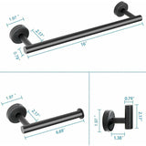 4 Pcs Bathroom Hardware Set, Matte Black Bathroom V1237-ZY-715-178