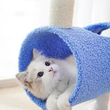 Interactive Cat Tunnel & Scratching Post with Spring Toy - Cozy Playtime for Kittens Blue V888-ELOSUNG10726