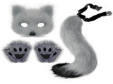 3 Pcs Set Festival Animal Mask Gloves Plush Animal Tail Handmade Beast Tail Cosplay Props V1294-YM0901-240810FB01-5
