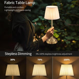 Black and White Elegant Rechargeable Fabric Shade LED Lamp - Cordless Touch Stepless Dimmable Table V888-ELOSUNG27042