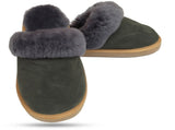 Sheepskin Wool Womens Slippers Scuffs Slip On Winter Ugg Slippers in Grey V563-BR-SHEEPSCUFFS-GRYFR-7