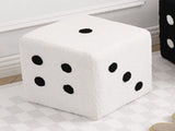 Foot Stool Soft Comfortable Simple Warm Sturdy Base Cube Stool for Home Living Room Bedroom White V1294-YM0703-3116230003011
