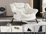 Artiss Armchair Accent Chair Ottoman Lounge Footrest Velvet White UPHO-I-ARM01-FS-WH