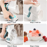 Rotary Ice Shaver Manual White - Stainless Steel Blade, Quick Labor-Saving Handle, Safe Stable V1192-AZ-W-2561