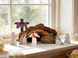 9 Pcs Empty Tomb Christian Scene and Cross Decoration, Wooden Easter Resurrection Scene with Cross V1366-AZ2-W-26855