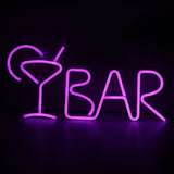 BAR Letters Shaped LED Neon Light Shop Signs Light for Party Bar Home DecorPurple V1294-YM0901-3119200027012