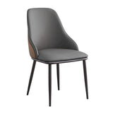 VELLUTO Dining Chair Modern upholstered Leather Kitchen Chairs with armrests Bathtub Chair Leisure V255-SE-DICH-DRGREY