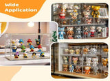 4PCS Action Figures Display Boxes, 3 Tiers Clear PET Display Cases with 2 Movable Plates, Display V1192-AZ-W-18482