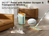 Premium Microfiber Flat Mop Bucket Set w/ Clean & Dirty Water Separation 360 Degree - Light Green V563-75254