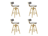 Levede 4x Swivel Bar Stools Kitchen Bar Chair Grey BR1042-2-GYX2