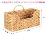 2X Handwoven Water Hyacinth Wall Magazine Holder - Hanging Organizer for Mail, Newspapers & V1366-AZ2-W-14514