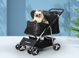 PaWz 4 Wheels Pet Stroller Dog Cat Cage Black ST1002-BK_NZ