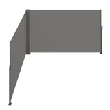 Retractable Side Awning, 180X600cm Aluminum Outdoor Privacy Screen, 280g Polyester Water-proof V952-ZYPF180X600CMGY01V0