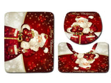 3Pcs Christmas Mat Sets Santa Claus Non Slip Mat Bathroom Doormat Toilet Seat Cover U Shaped Toilet V1294-YM0714-10305786