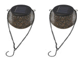 2pcs Outdoor Solar Lanterns IP65 Waterproof Solar Wrought Iron Lamp Decorative Garden V1294-YM0901-3119240006111