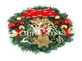 Xmas Wreath for Front Door Plastic Xmas Pine Wreath Decoration with Balls Ornament for Fireplace V1294-YM0901-3115240094611