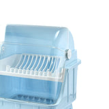Cutlery Dish Drainer Rack with Lid Cover Multifunctional Kitchen Tableware Storage Box Blue V1294-YM0716-3118220101512