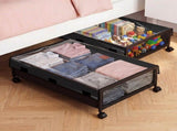 Levede 2Pcs Under Bed Storage Box Wheels Clothes Organizer Dustproof 48L SO1031-2PC-AU