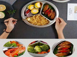 4 Pack Stainless Steel Divided Dinner Plates, 3 Compartment Round BPA Free Portion Trays For Kids V1237-ZY-807-068