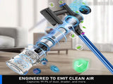 Cordless Vacuum Cleaner, 55Kpa/8 in 1 Powerful Suction Lightweight Vacuum Cleaner for Home, LED V1313-AU-A27D