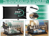 2-Tier Sink Rack with Utensil Holder and Drip Tray, Black, for Kitchen Sink Drain V1188-MS-325-1198