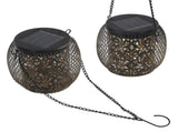 2pcs Outdoor Solar Lanterns IP65 Waterproof Solar Wrought Iron Lamp Decorative Garden V1294-YM0901-3119240006111