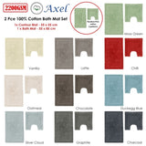 2200GSM 2 Pce Axel 100% Cotton Bath Mat Set Oatmeal V442-UNA-BATHM-AXEL-OATMEAL-SH