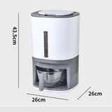 Large Rice Dispenser, Large Grain Container Storage with Lid Measuring Cylinder Moisture Proof V1366-AZ2-W-03247