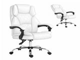 Artiss Executive Office Chair Leather Recliner White OCHAIR-G-1051-WH