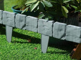 20-pack Grey Interlocking Faux Stone Garden Edging Fence - Flexible PVC Flower Bed Border Panel for V888-ELOSUNG56430