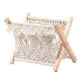 Magazine Rack, Cotton Rope Woven Desktop Organizer for Books, Pre Assembled Storage Basket Rack, V1366-AZ2-W-20804