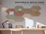 10 Piece Yashumito Hexagonal Felt Pinboard Tiles with 50 Adhesive Tabs, 30 x 26 cm V1237-ZY-818-144