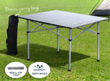 Weisshorn 3pc Camping Table Chair Set Outdoor Folding Aluminium Portable Picnic ALU-FOLD-BGX2-ALUM-70
