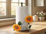 Paper Towel Holder for Countertop, Sunflower Decorative Kitchen Paper Roll Holder, Freestanding Iron V1366-AZ2-W-14686